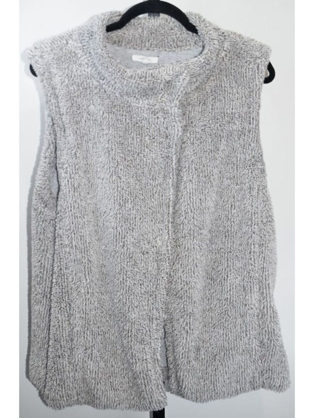 Maurices Gray Sherpa Sleeveless Open Front Vest Cardigan XL